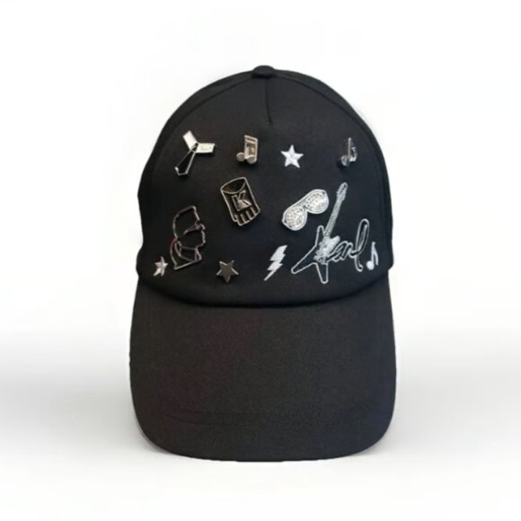 KARL LAGERFELD Women's Cap Paris Adjustable Fitted BLACK BRAND-NEW w/tag - Picture 4 of 13